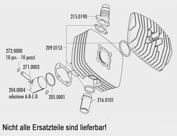 Zyl Kit Polini Sachs 5-Gang luftgek 48Dm