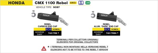 Arrow Rebel Dark 74517RBN passend für Honda