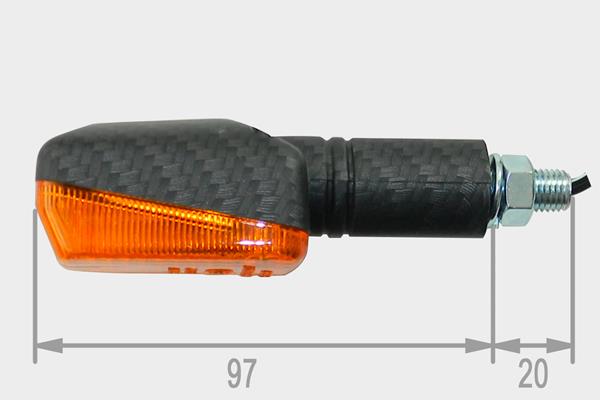Miniblinkerset lang Carbon/orange
