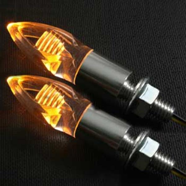 Blinkerset LED "Candle" schwarz/transp.