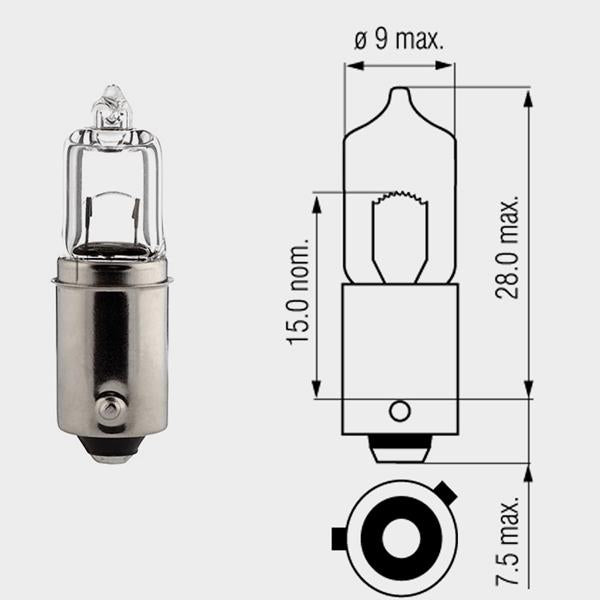 Halogenlampe 12V 6W 9mm Spezialsockel passend für Beta