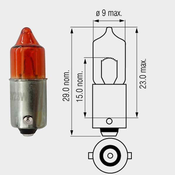 Lampe 12V 23W orange BA9s