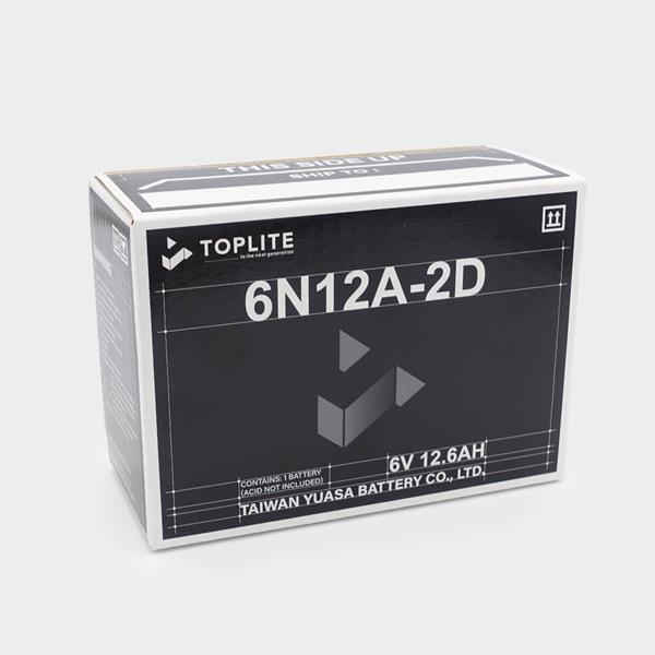 Toplite Motorradbatterie 6N12A-2D 6V 12Ah passend für Honda