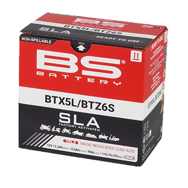 BS Battery Motorradbatterie BTX5L 12V 5Ah