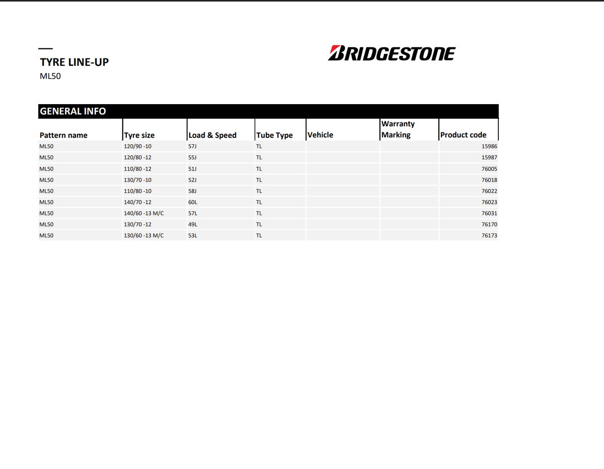 Bridgestone ML 50