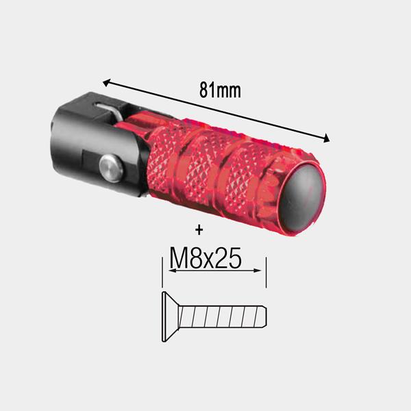 LighTech Fußraste klappbar rot 1Stk.