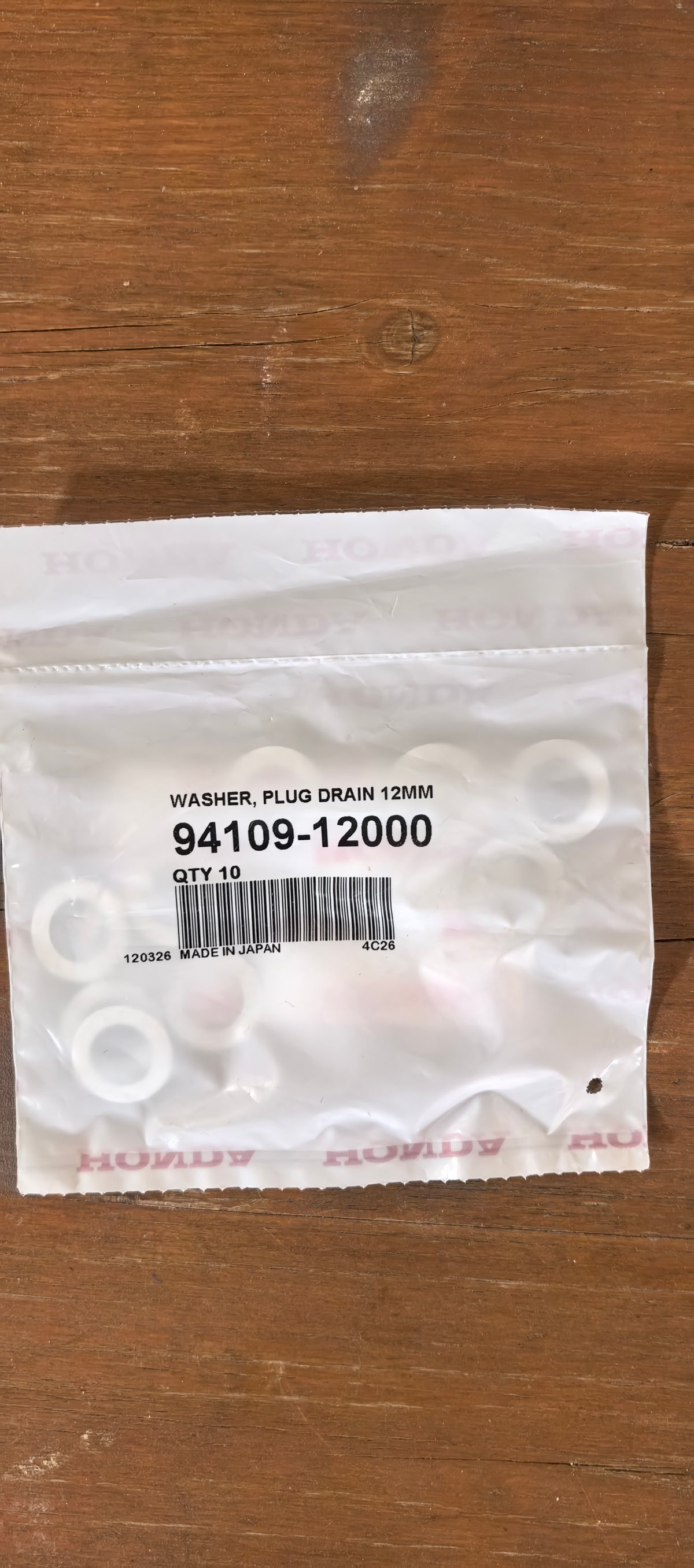 Honda Original Drain Plug Washer 94109-12000