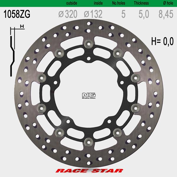 Bremsscheibe NG1058ZG Yamaha YZF-R1 `15- passend für Yamaha