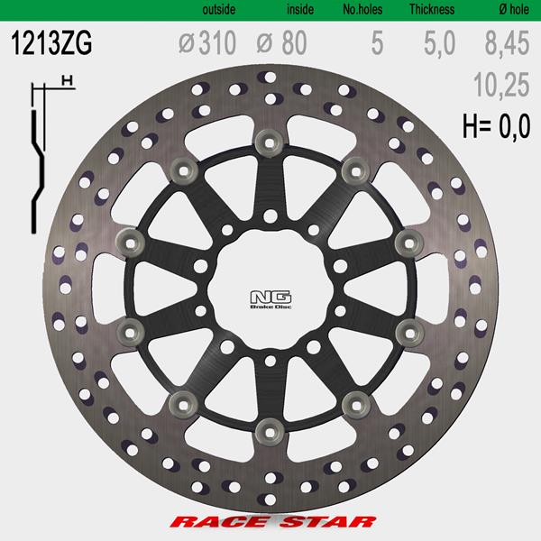 Bremsscheibe NG1213ZG ZX-6R 13-15 ZX10R passend für Kawasaki
