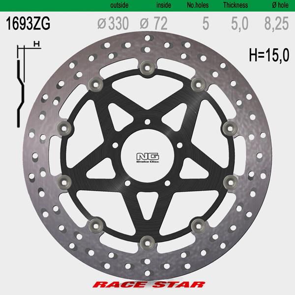 Bremsscheibe NG1693ZG Ducati Panigale V4 passend für Ducati