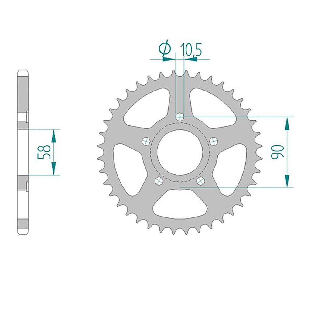 AFAM Kettenrad STAHL #520 40 Zähne