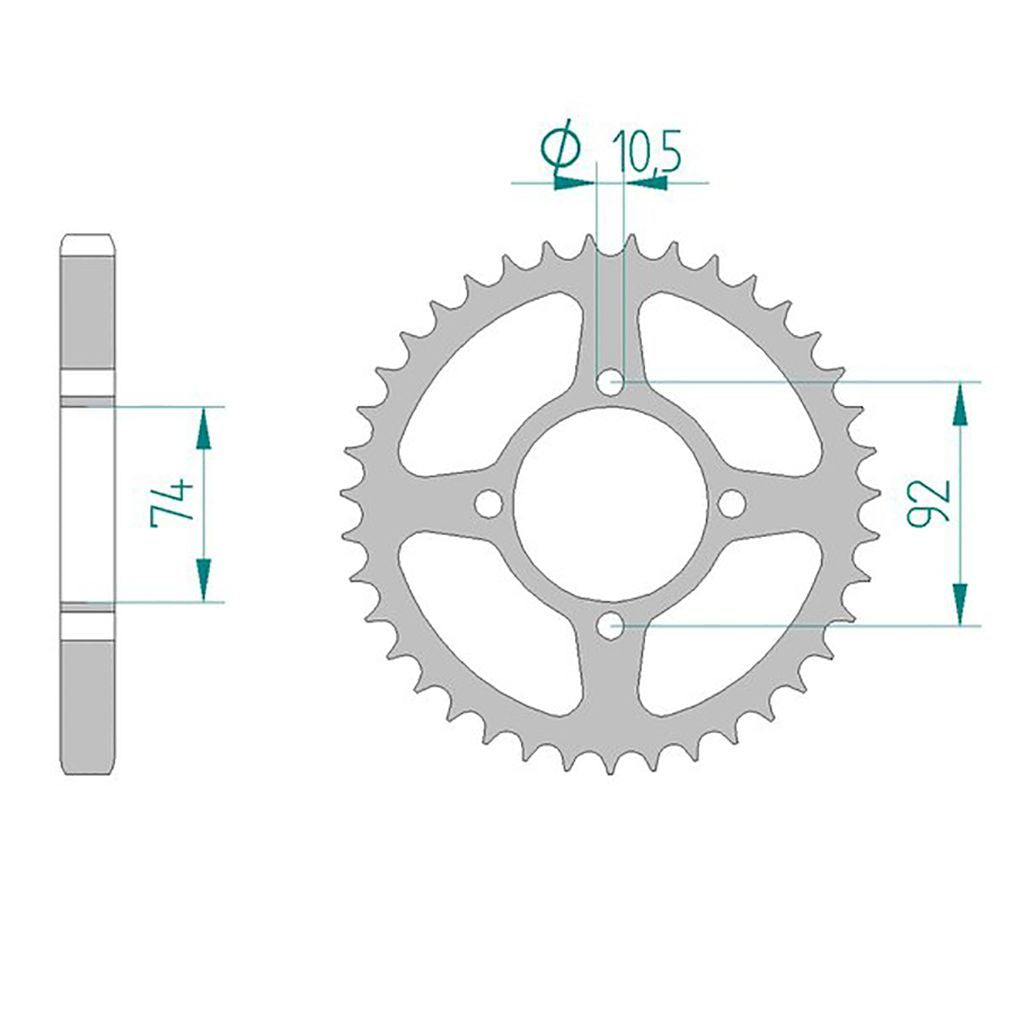 AFAM Kettenrad STAHL #530 39 Zähne