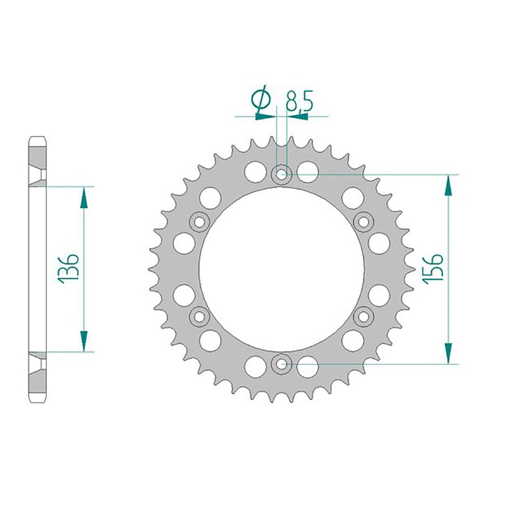 AFAM Kettenrad ALU #520 52 Zähne
