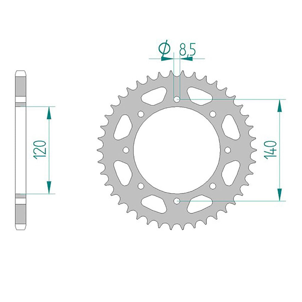 AFAM Kettenrad STAHL #520 44 Zähne