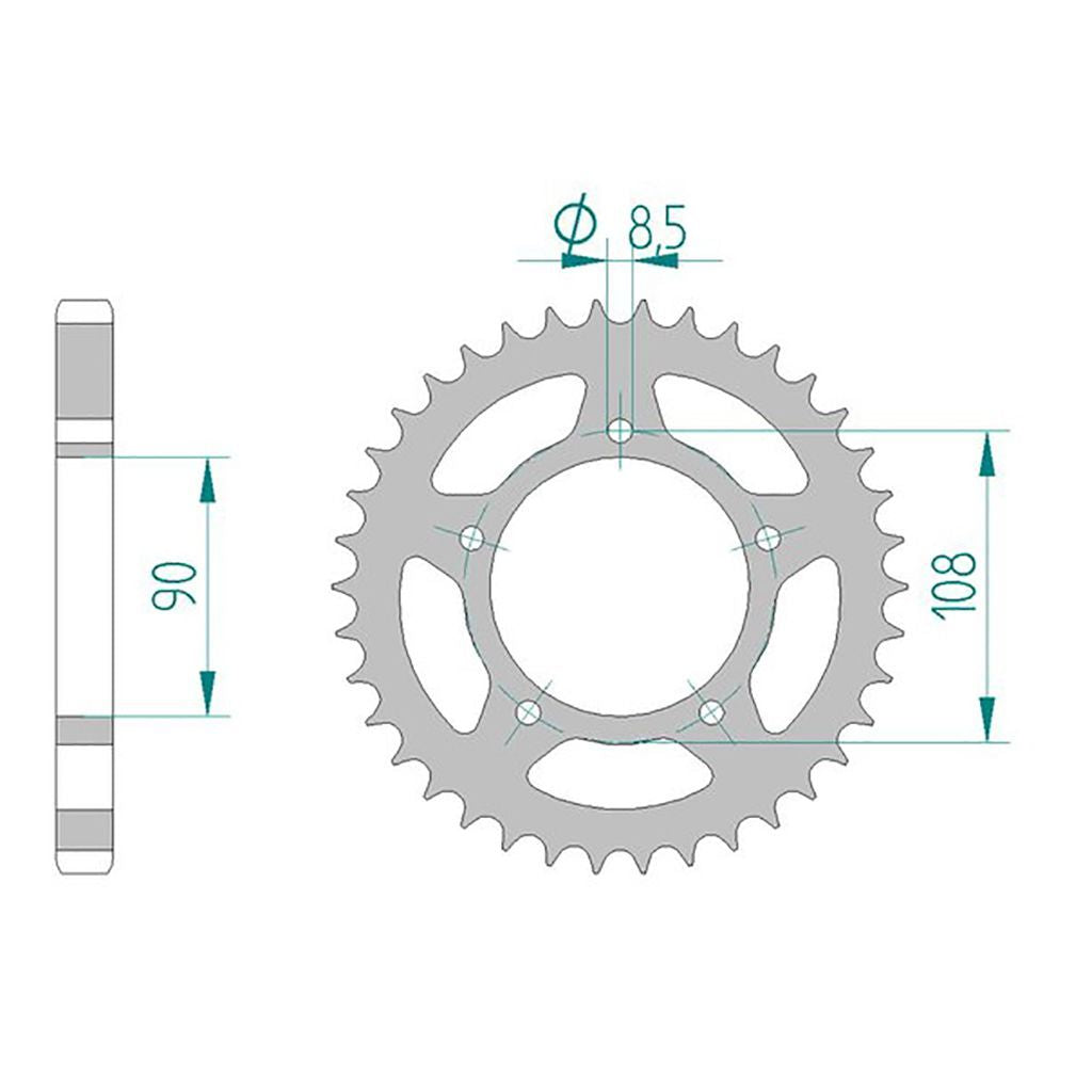 AFAM Kettenrad STAHL #530 38 Zähne