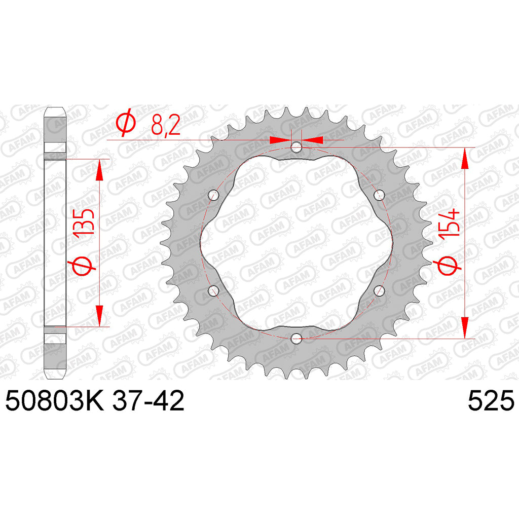 AFAM Kettenrad STAHL #525 PCD 39 Zähne
