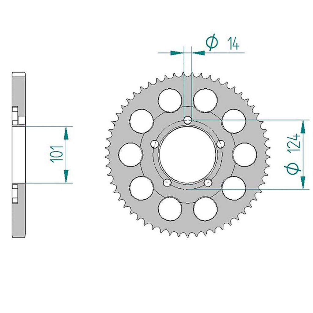 AFAM Kettenrad ALU #525 42 Zähne
