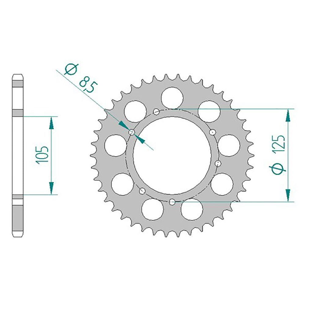 AFAM Kettenrad ALU #520 GG250PA 42 Zähne