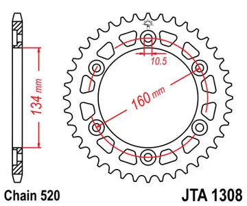 Alu Kettenrad JT JTA1308.41, 41 Zähne Teilung 520