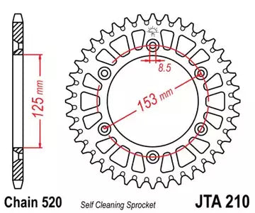 Alu Kettenrad JT JTA210.49, 49 Zähne Teilung 520
