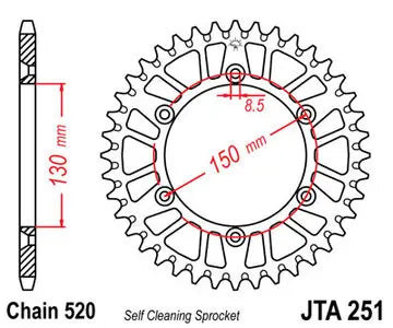 Alu Kettenrad JT JTA251.51, 51 Zähne Teilung 520