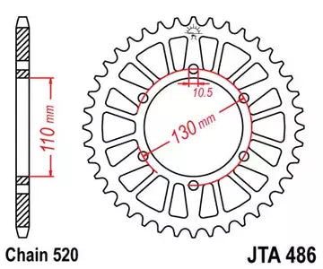 Alu Kettenrad JT JTA486.45, 45 Zähne Teilung 520