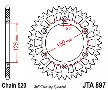 Alu Kettenrad JT JTA897.51, 51 Zähne Teilung 520