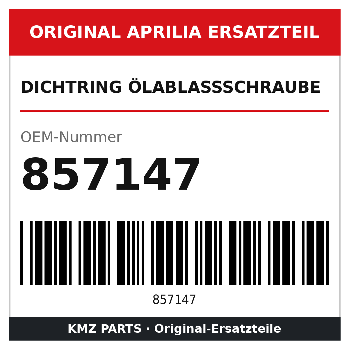 Aprilia Dichtring Ölablassschraube 857147 Original