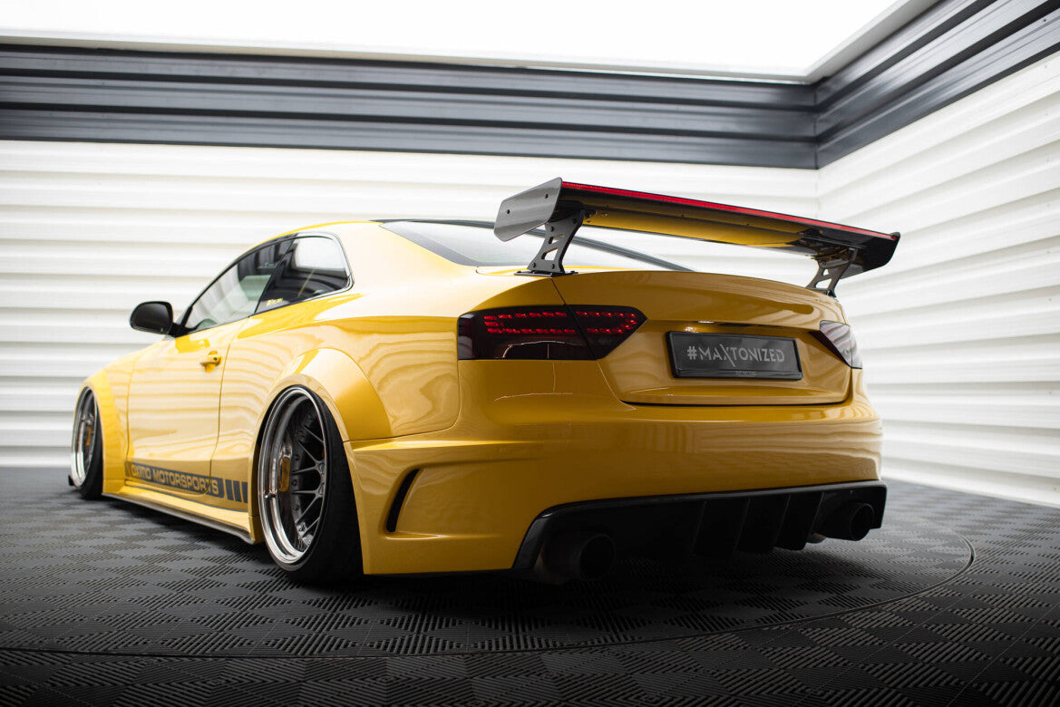 Carbon Heckspoiler Heckflügel Standfuß Außen + LED passend für Audi A5 Coupe 8T