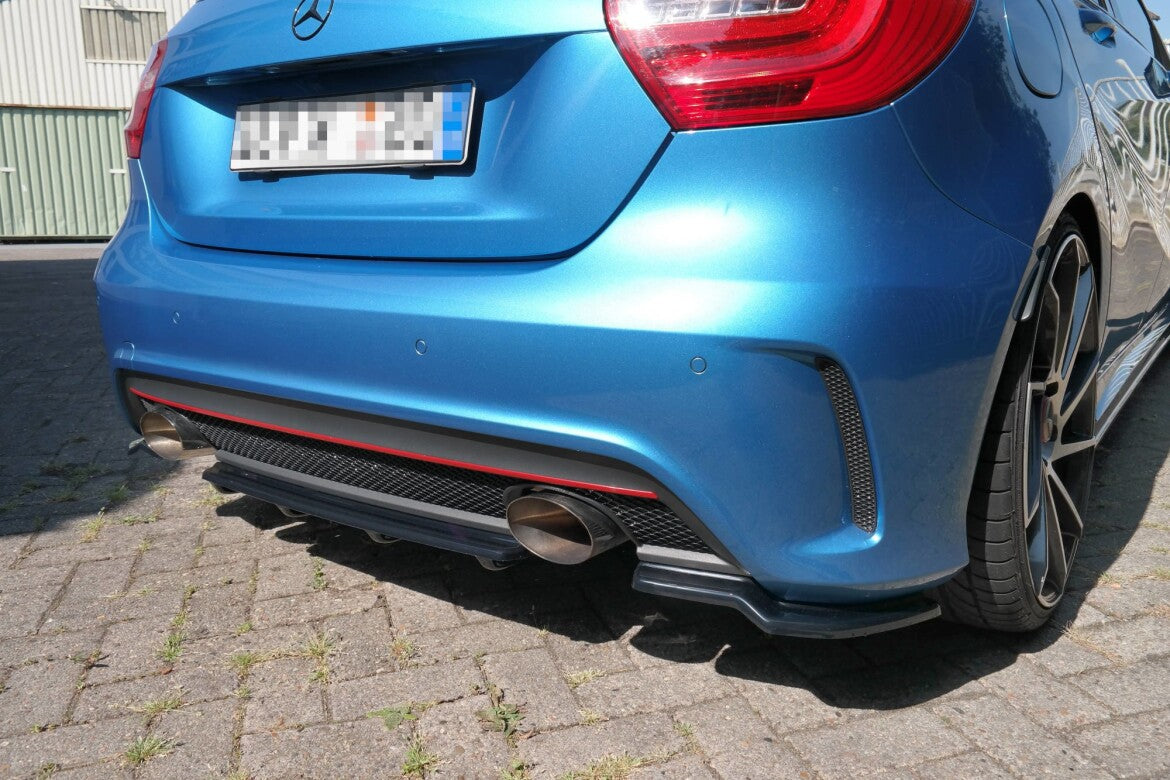Diffusor Heckansatz passend für Mercedes W176 AMG-LINE vor FL schwarz Hochglanz