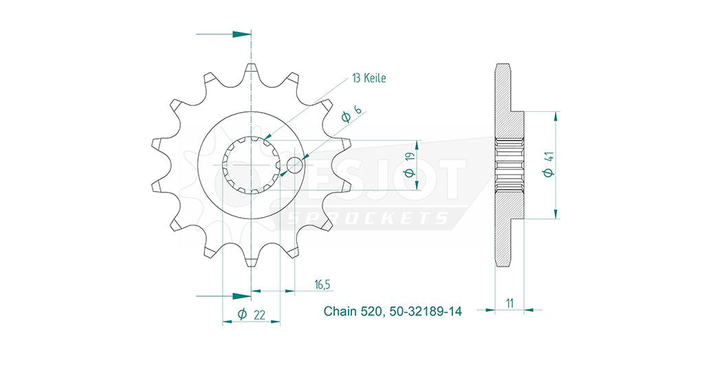 DID Kettensatz für F.B Mondial HPS 300i ABS 18-21 520 VX3 Kettenkit
