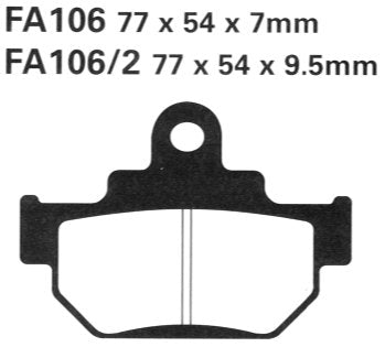 Bremsklötze Bremsbeläge EBC FA 106/2 TT 1x Satz (2 Stück)