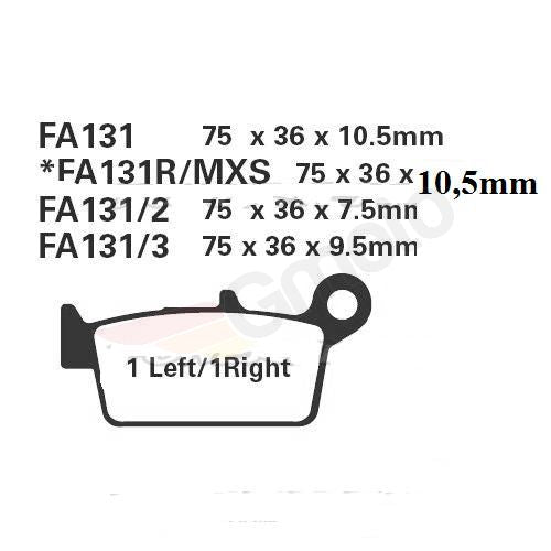 Bremsklötze Bremsbeläge EBC FA 131 R (2 Stück)