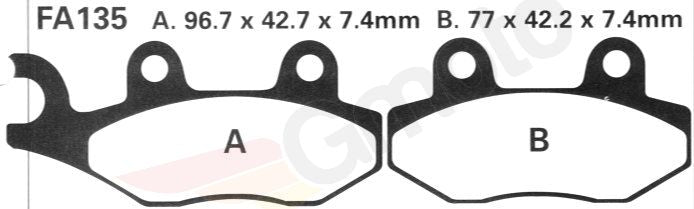 Bremsklötze Bremsbeläge EBC FA 135 R 1x Satz (2 Stück)