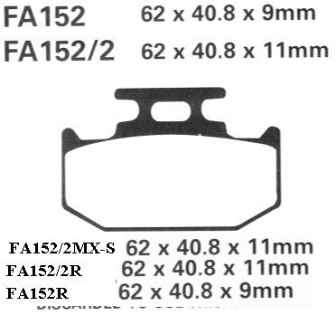 Bremsklötze Bremsbeläge EBC FA 152 R (2 Stück)