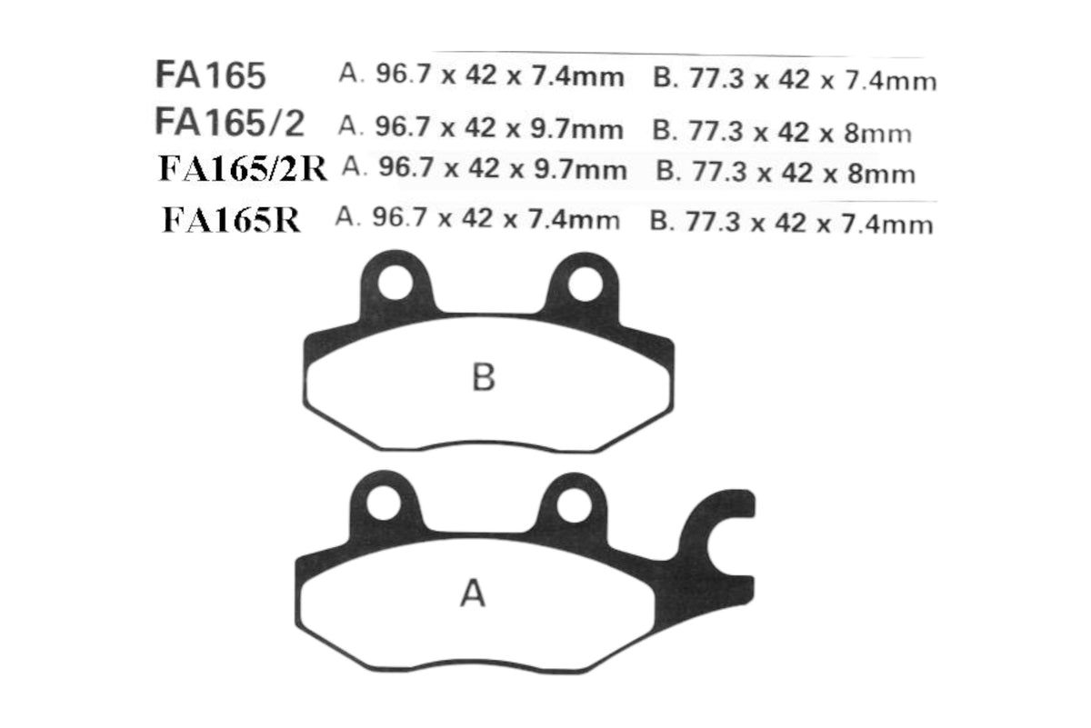 Bremsklötze Bremsbeläge EBC FA 165 R 1x Satz (2 Stück)