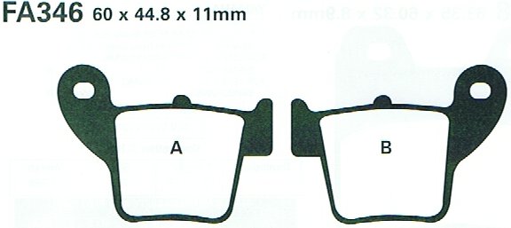 Bremsklötze Bremsbeläge EBC FA 346 R 1x Satz (2 Stück)