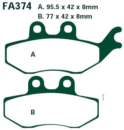 Bremsklötze Bremsbeläge EBC SFA 374 1x Satz (2 Stück)