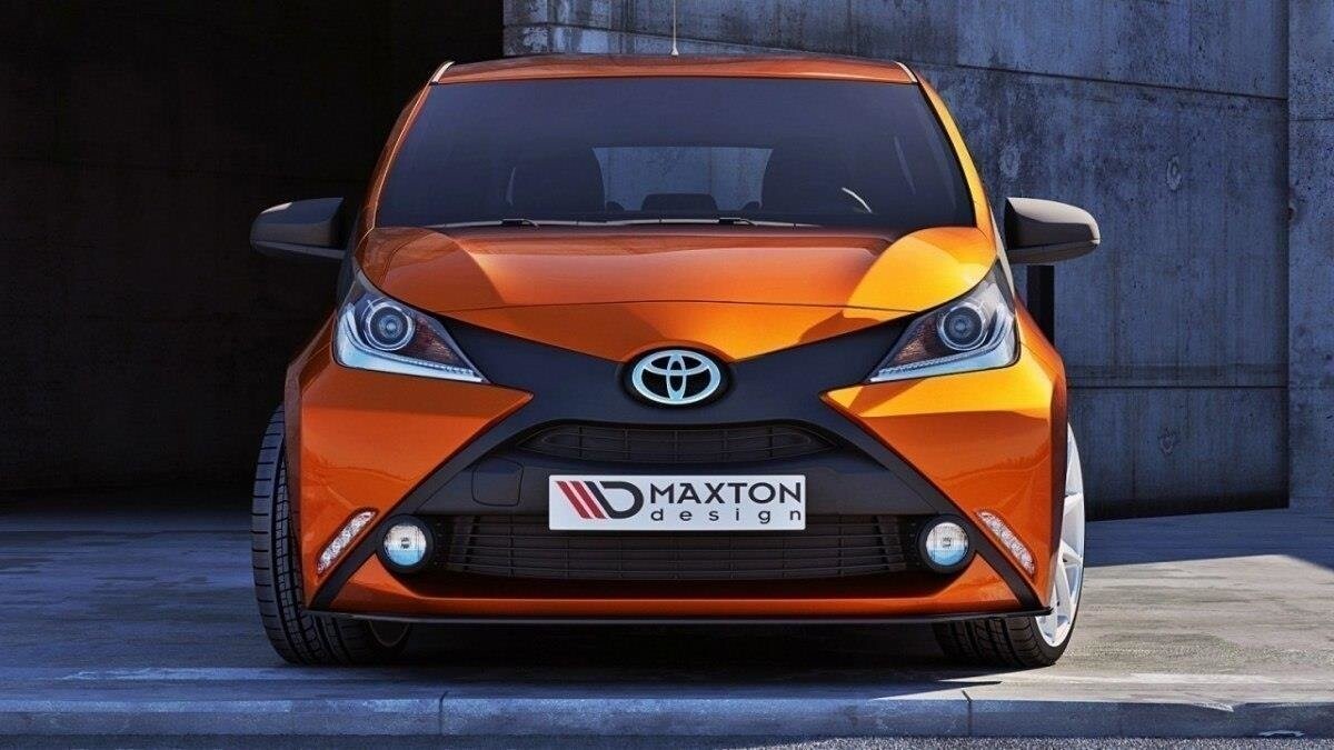 Frontlippe passend für Toyota AYGO mk2 schwarz Hochglanz