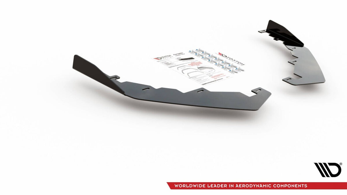Frontlippen Flaps passend für VW Golf GTI / GTE / GTD / R-Line Mk8 schwarz Hochglanz