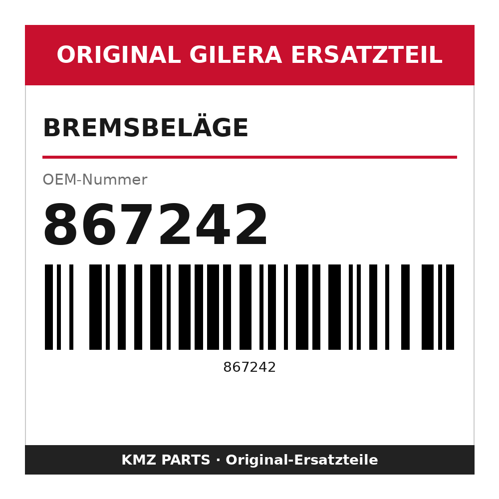 Gilera Bremsbeläge 867242