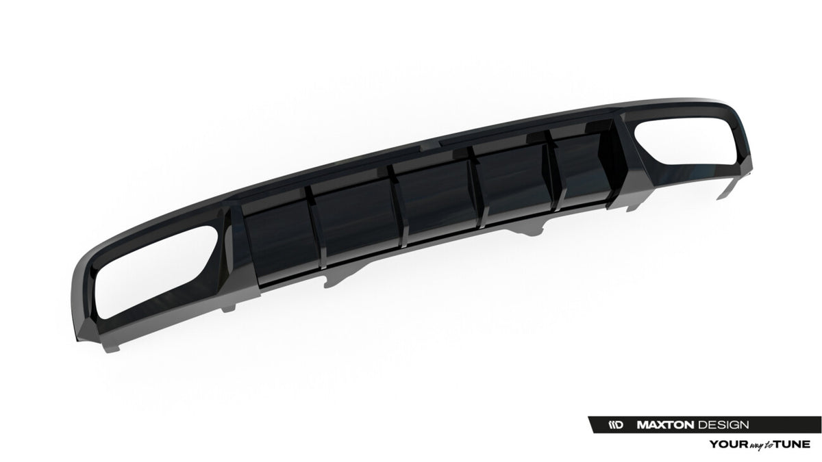 Heckansatz Diffusor passend für Audi A4 / A4 S-Line Limousine / Avant B9 schwarz Hochglanz