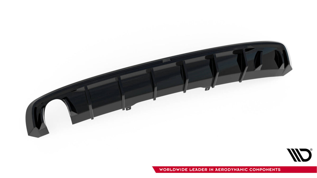 Heckansatz Diffusor passend für Audi A4 S-line B9 (Einzelauspuff li.) schwarz Hochglanz