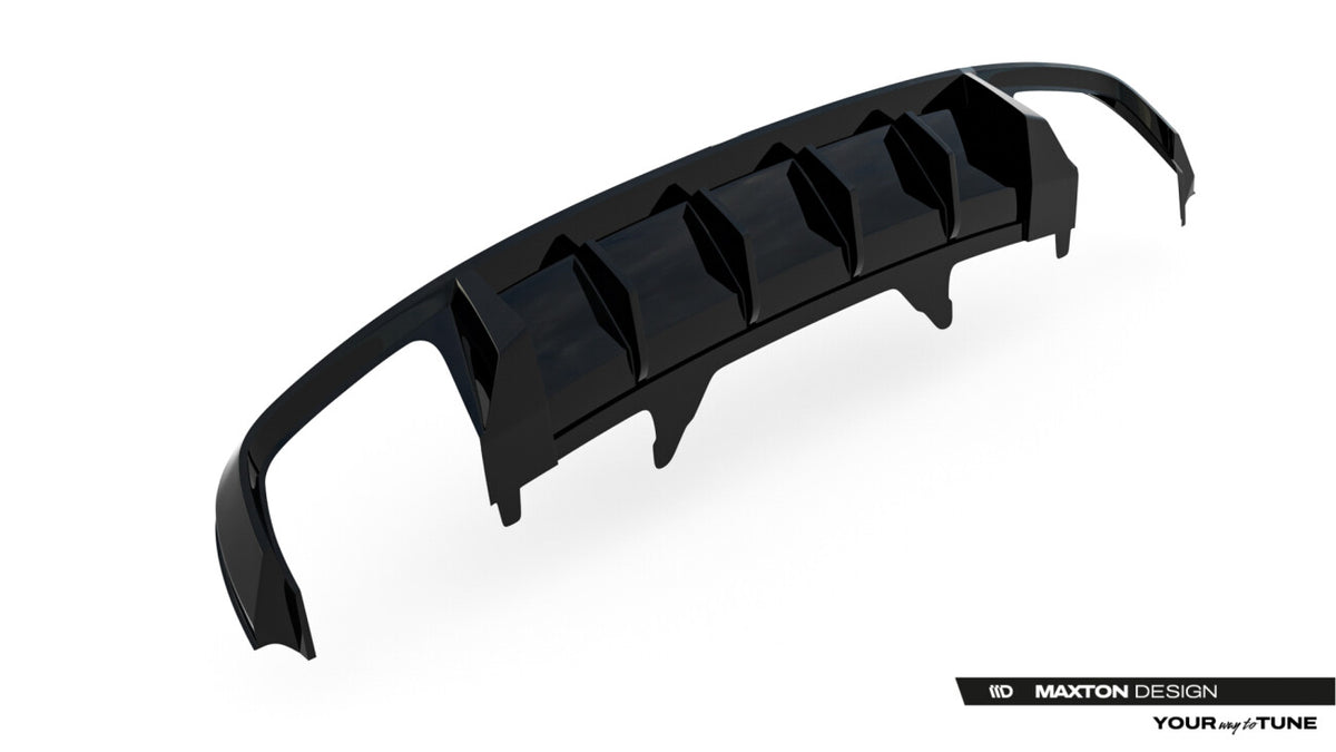 Heckansatz Diffusor passend für Audi S4 Limousine / Avant B9 schwarz Hochglanz