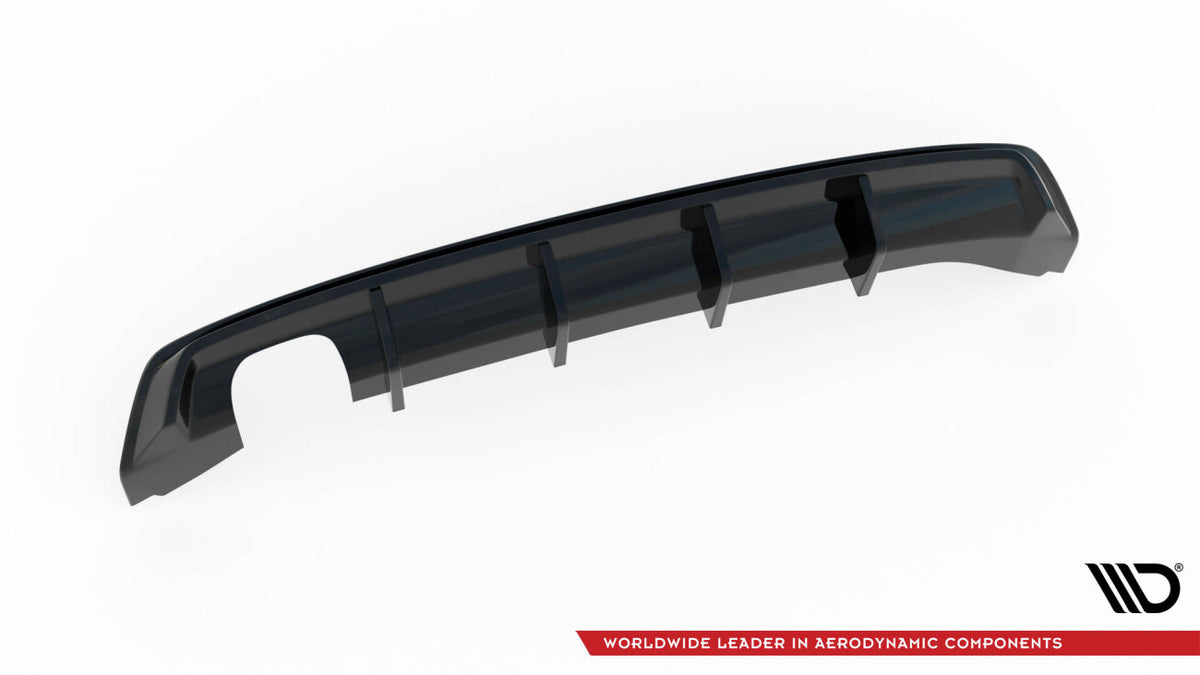 Heckansatz Diffusor passend für Seat Leon Mk3 FL schwarz Hochglanz