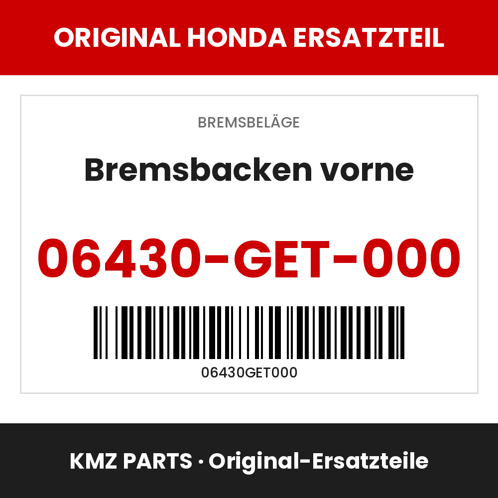 Honda Original Bremsbacken vorne 06430-GET-000