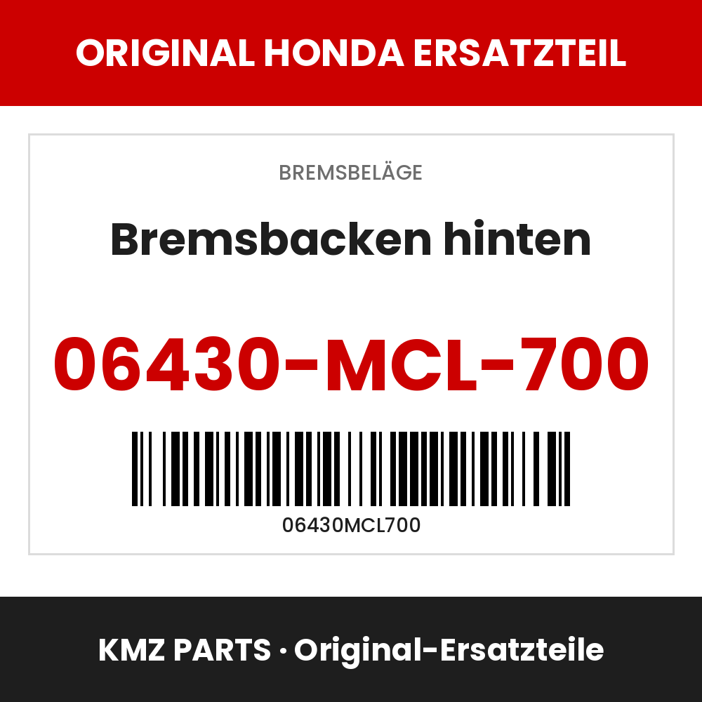 Honda Original Bremsbacken hinten 06430-MCL-700