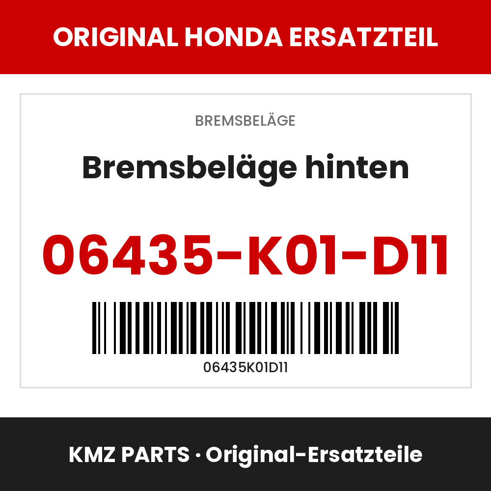 Honda Original Bremsbeläge hinten 06435-K01-D11