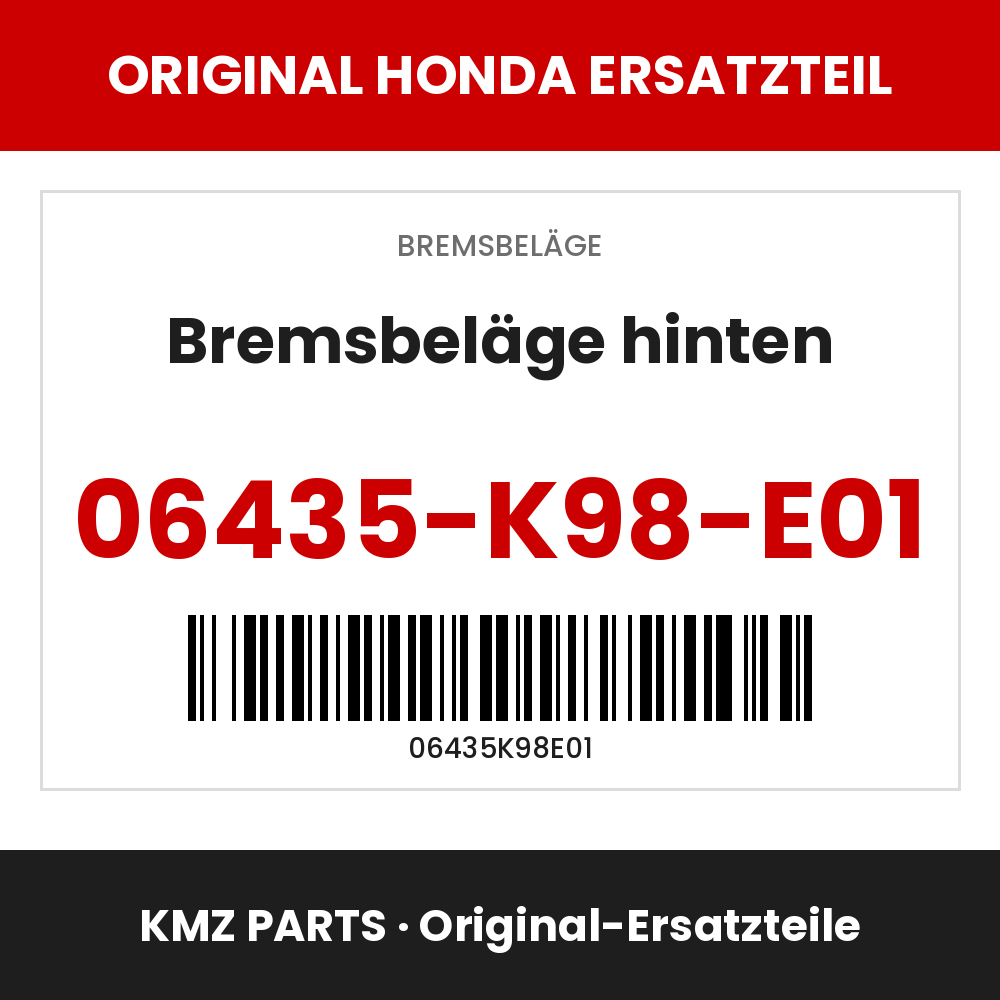 Honda Original Bremsbeläge hinten 06435-K98-E01