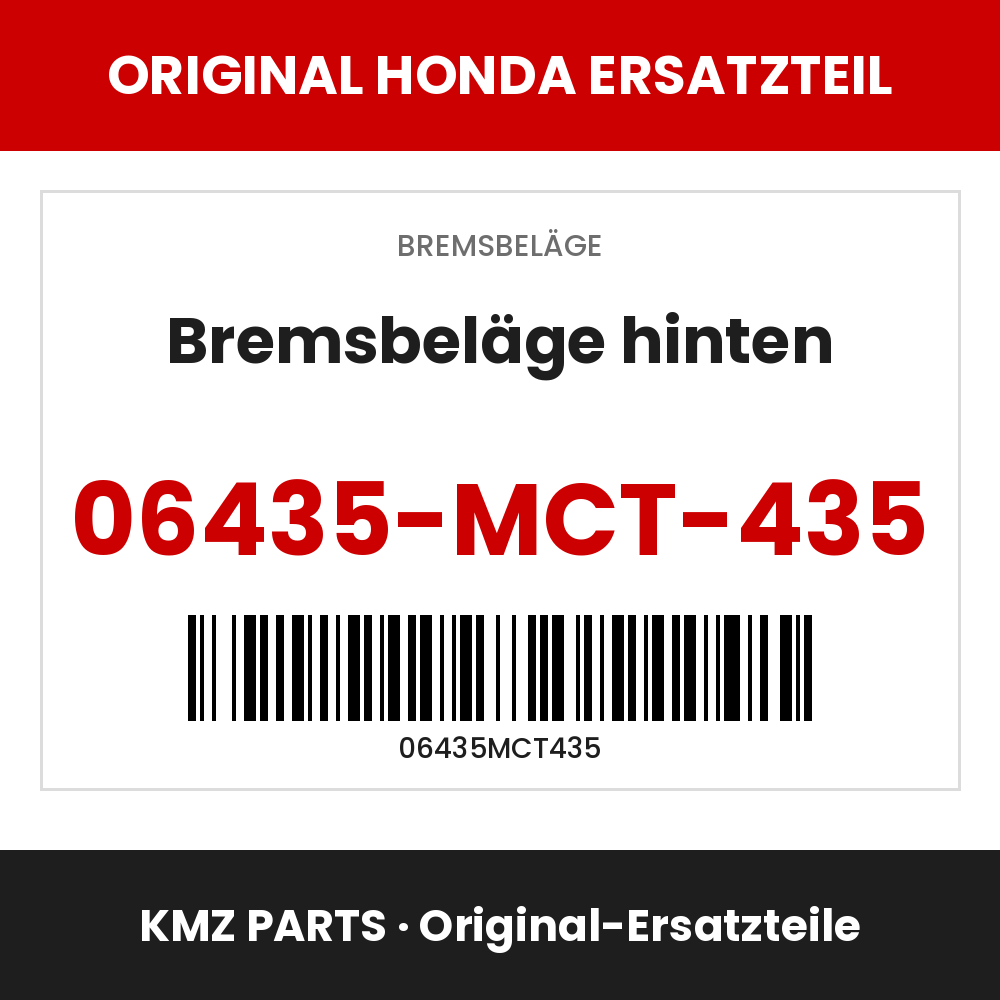 Honda Original Bremsbeläge hinten 06435-MCT-435